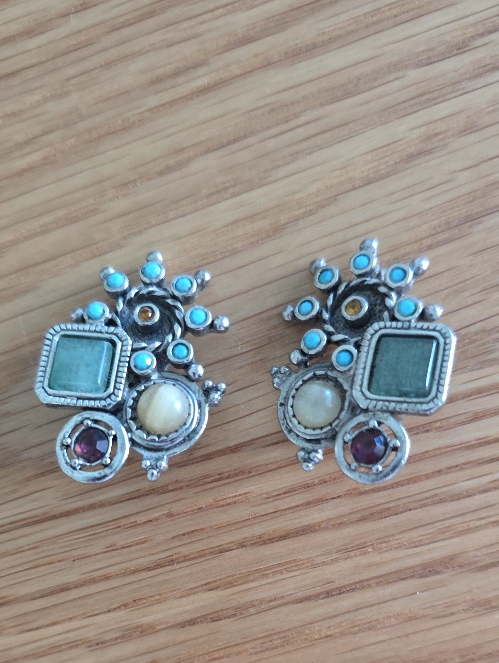 Robert Rose,  vintage costume clip-on earrings.